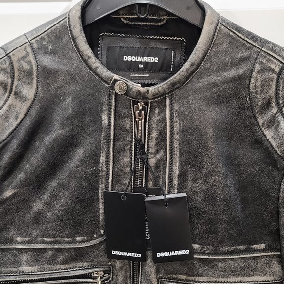 Dsquared2 Leather Biker Jacket - Picture 2 of 9
